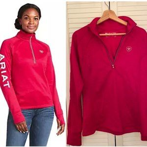 Ariat Ladies Tek Team 1/2 Zip Sweatshirt, Size Medium in Persian Red